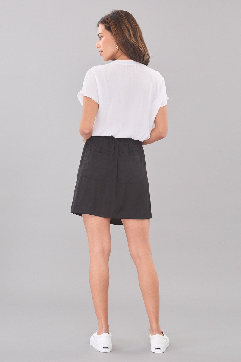 D-Satin Cargo Mini Skirt