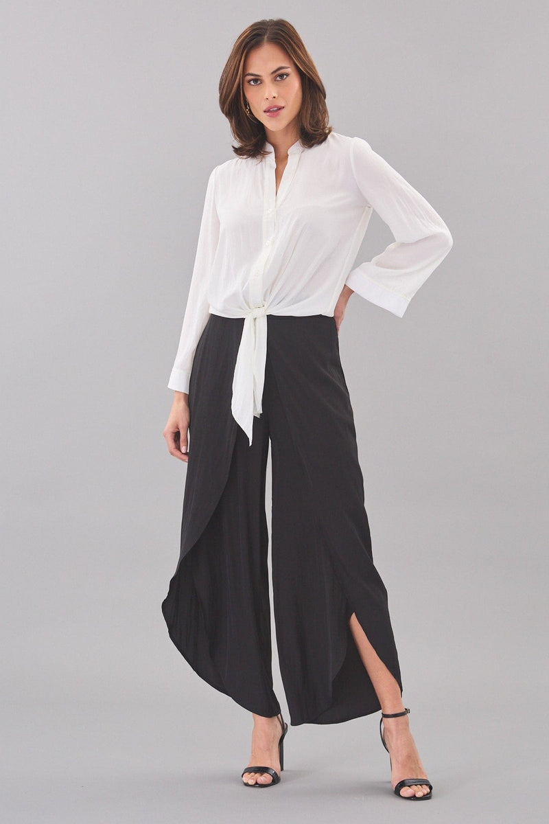 Flare Sleeve Tie Front Shirt