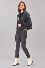 Vegan Leather Swing Jacket