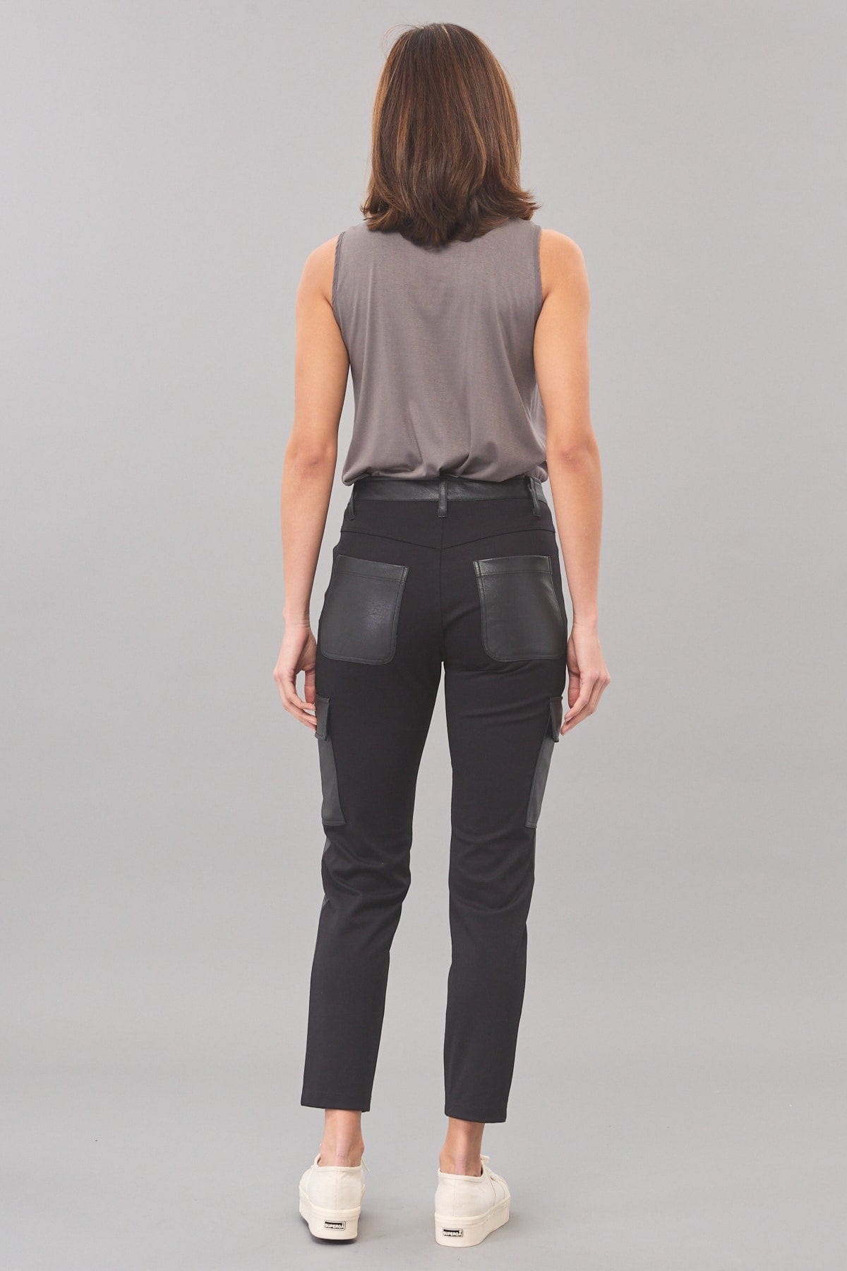 Vegan Leather / Ponte Cargo Pant