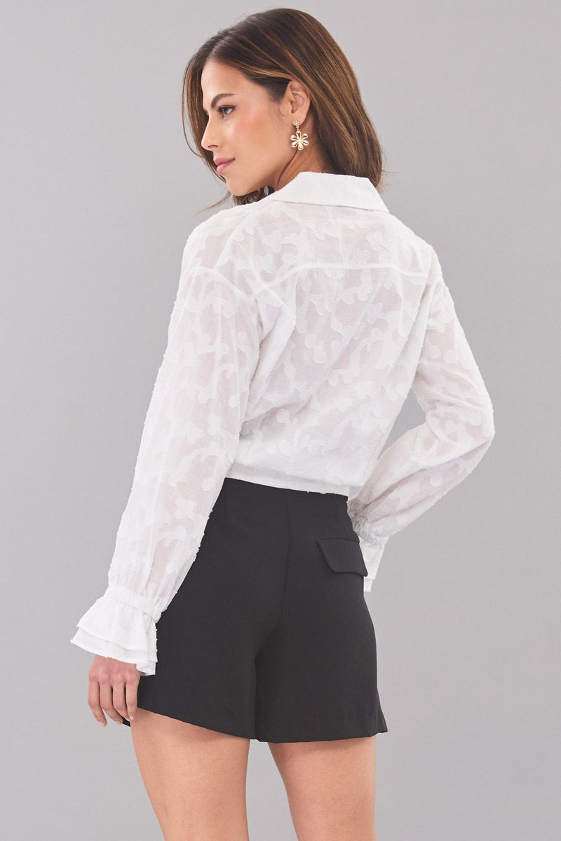 Flower Tie Front Shirt