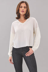 Long Sleeve Hybrid V-Neck