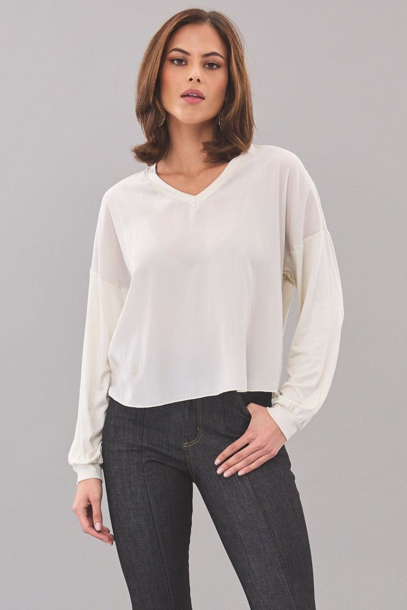 Long Sleeve Hybrid V-Neck