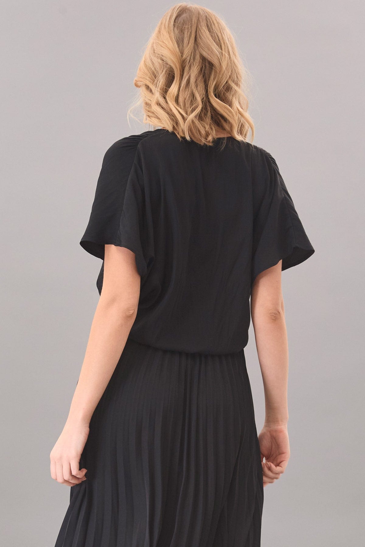 D-Satin Surplice Top