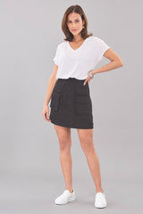 D-Satin Cargo Mini Skirt