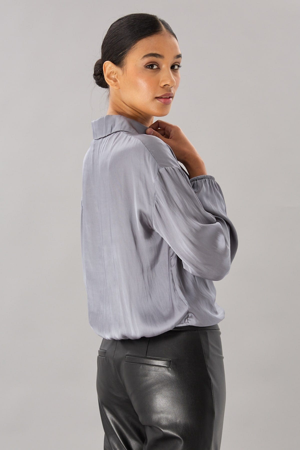 Vintage Satin Surplice Top