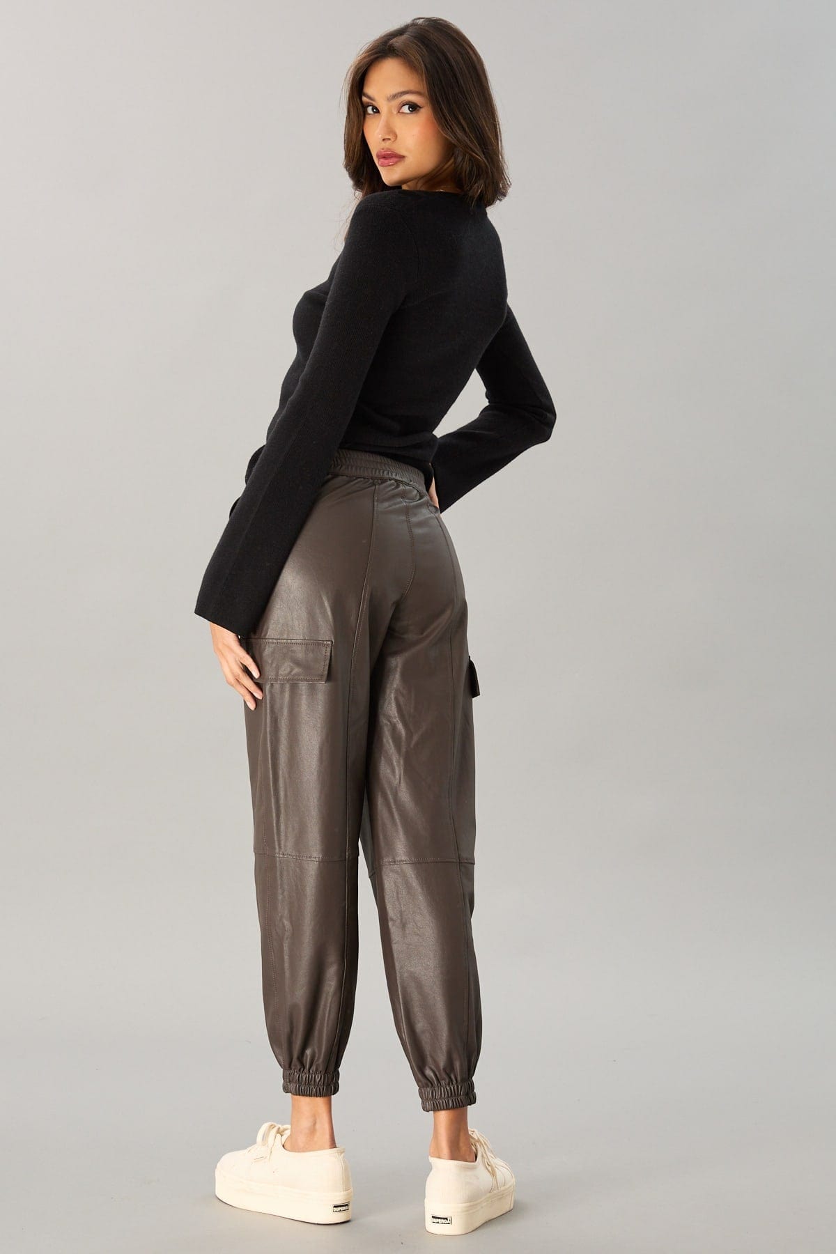 Vegan Leather Cargo Jogger