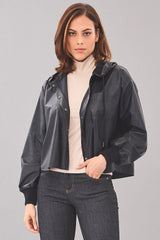 Vegan Leather Swing Jacket