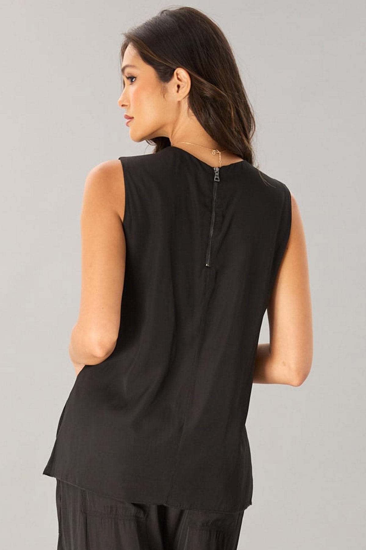 Zip-Back Tank Top