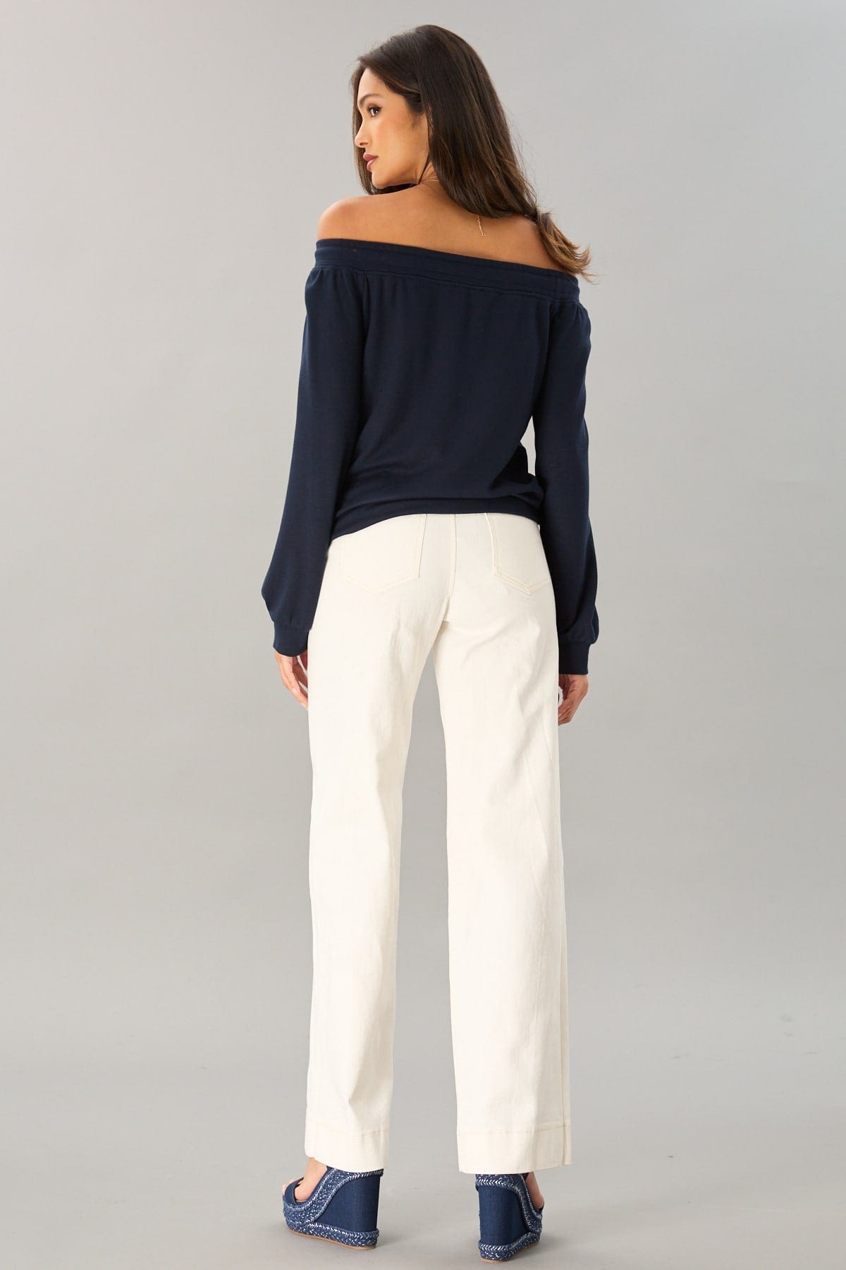 Luxe Ponte Off-Shoulder Sweatshirt
