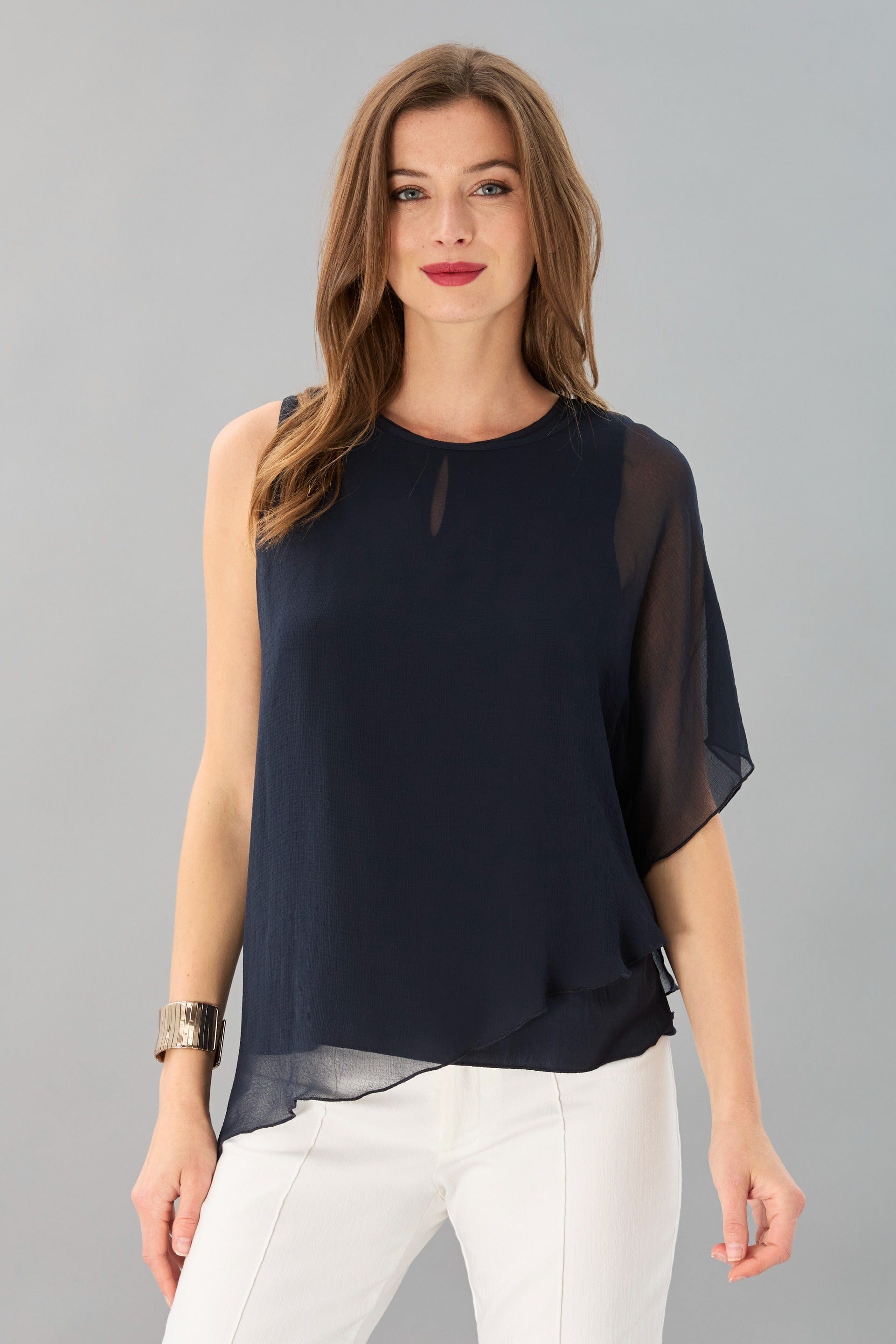 Hammered Chiffon Overlay Top