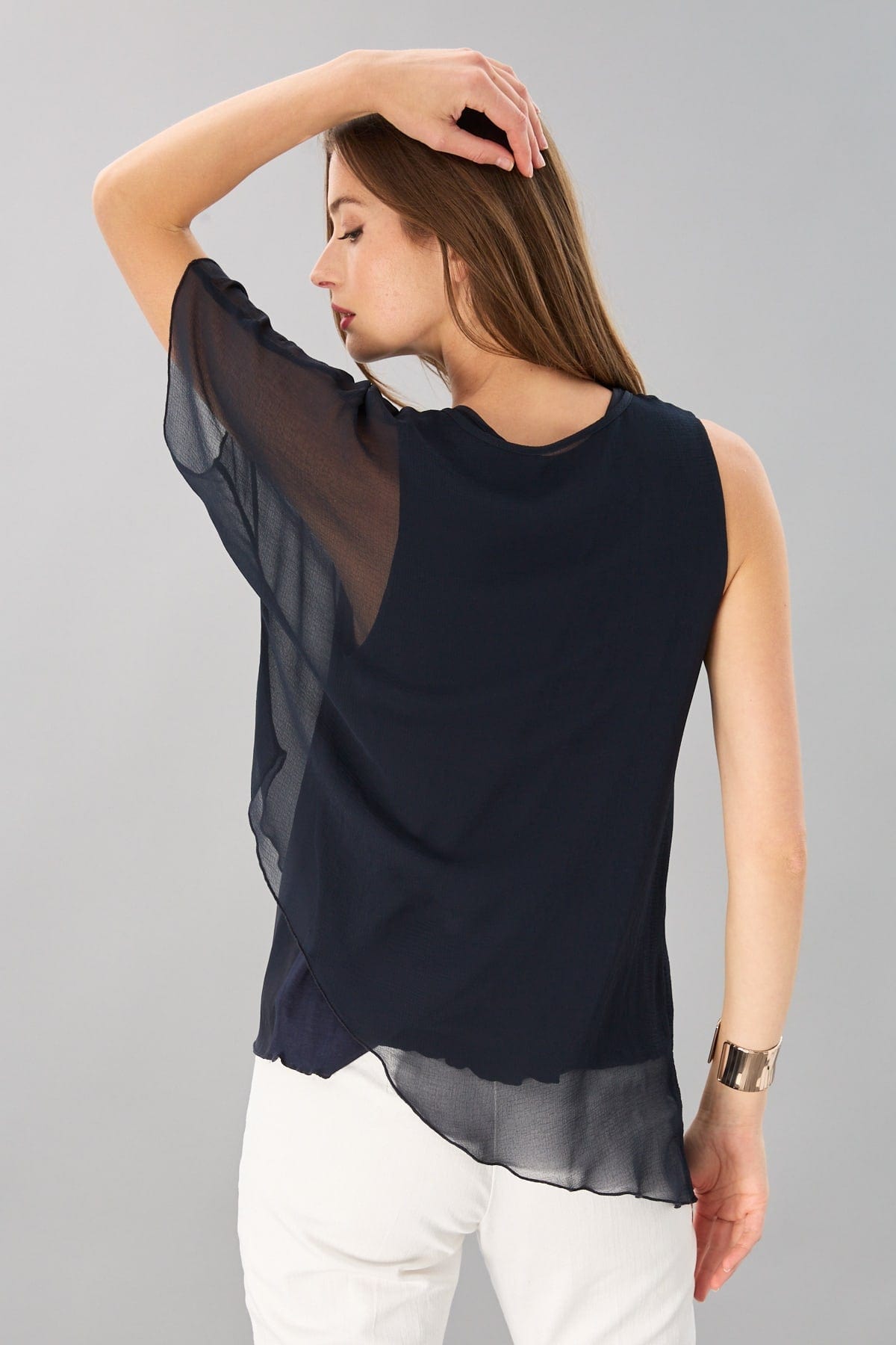 Hammered Chiffon Overlay Top