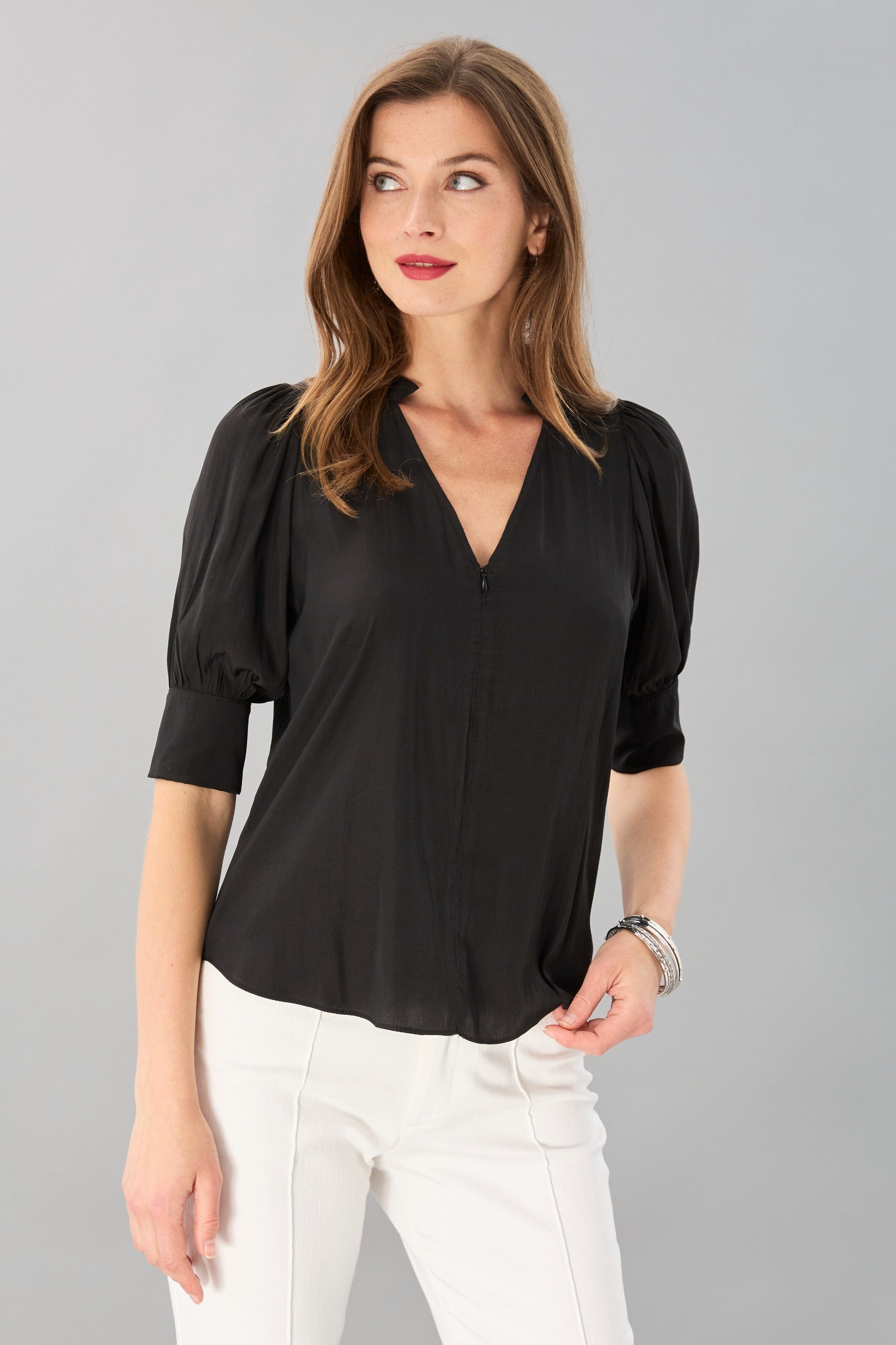 Miro Zip Front Blouse