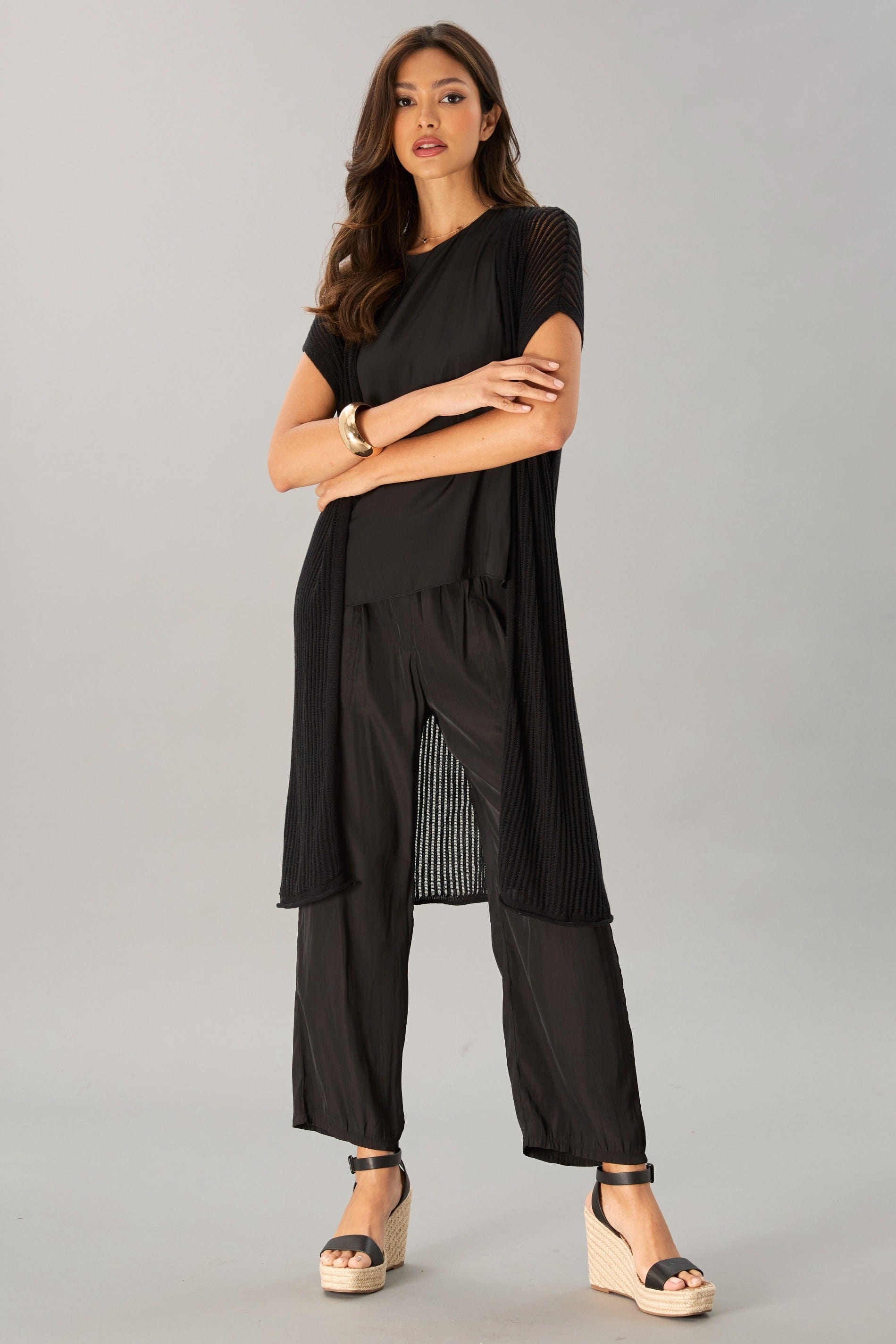 Eyelet Knit Duster
