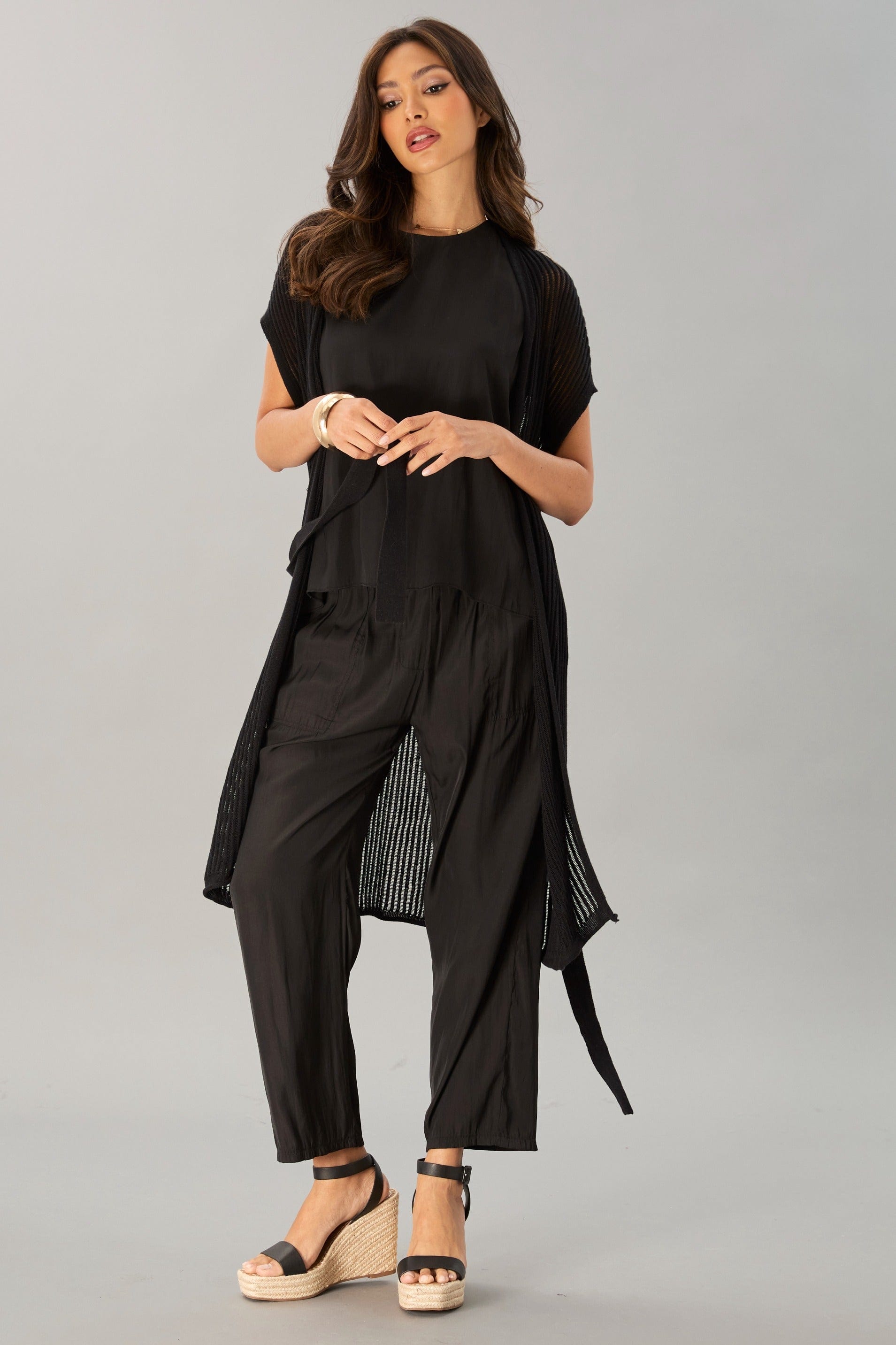 Eyelet Knit Duster