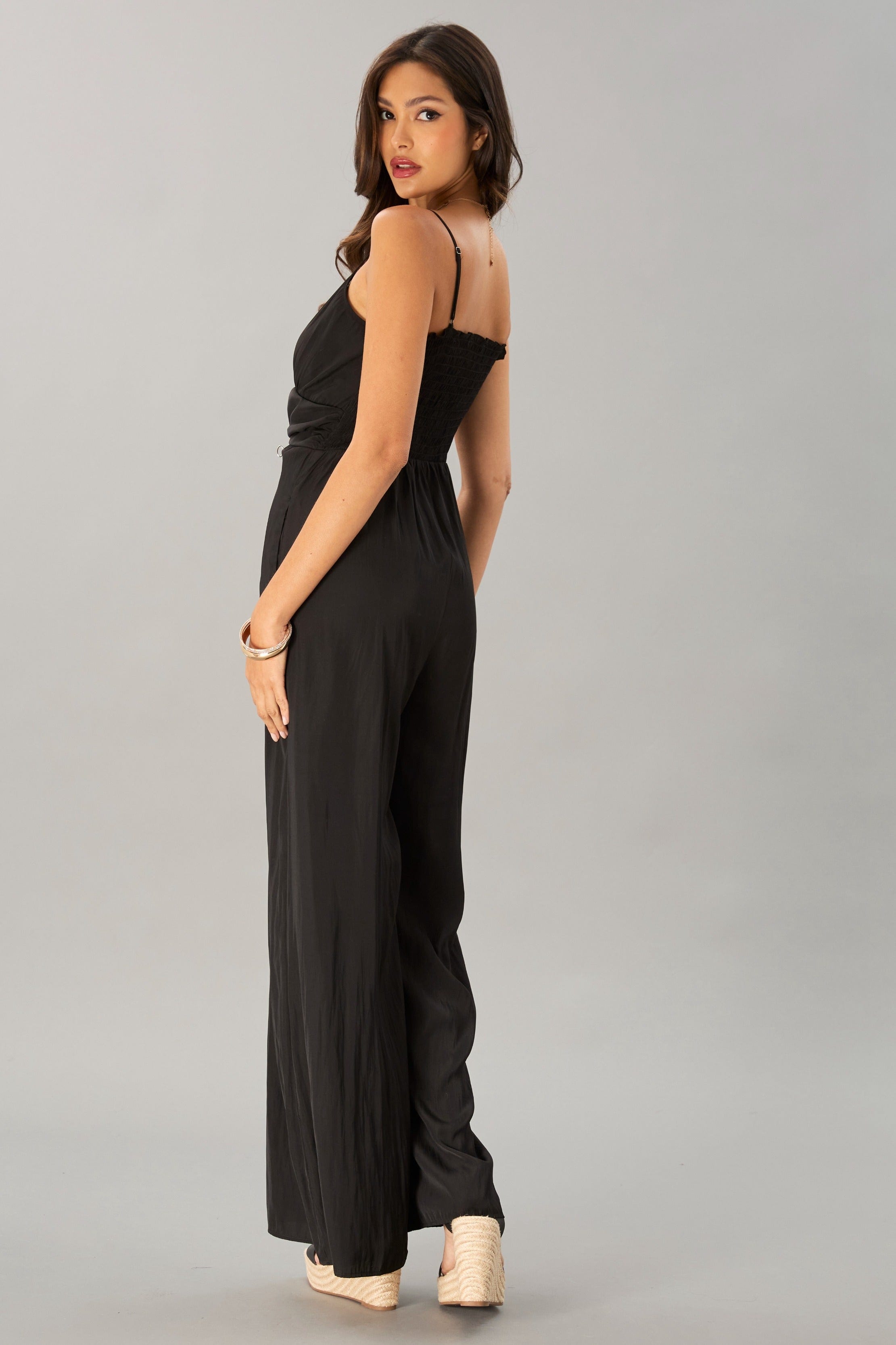 D-Satin Fitted Jumpsuit