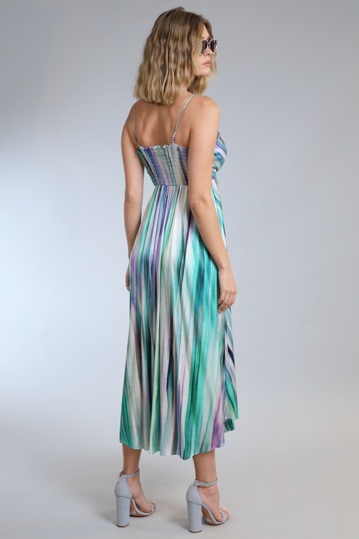 Abstract Stripe Maxi Dress