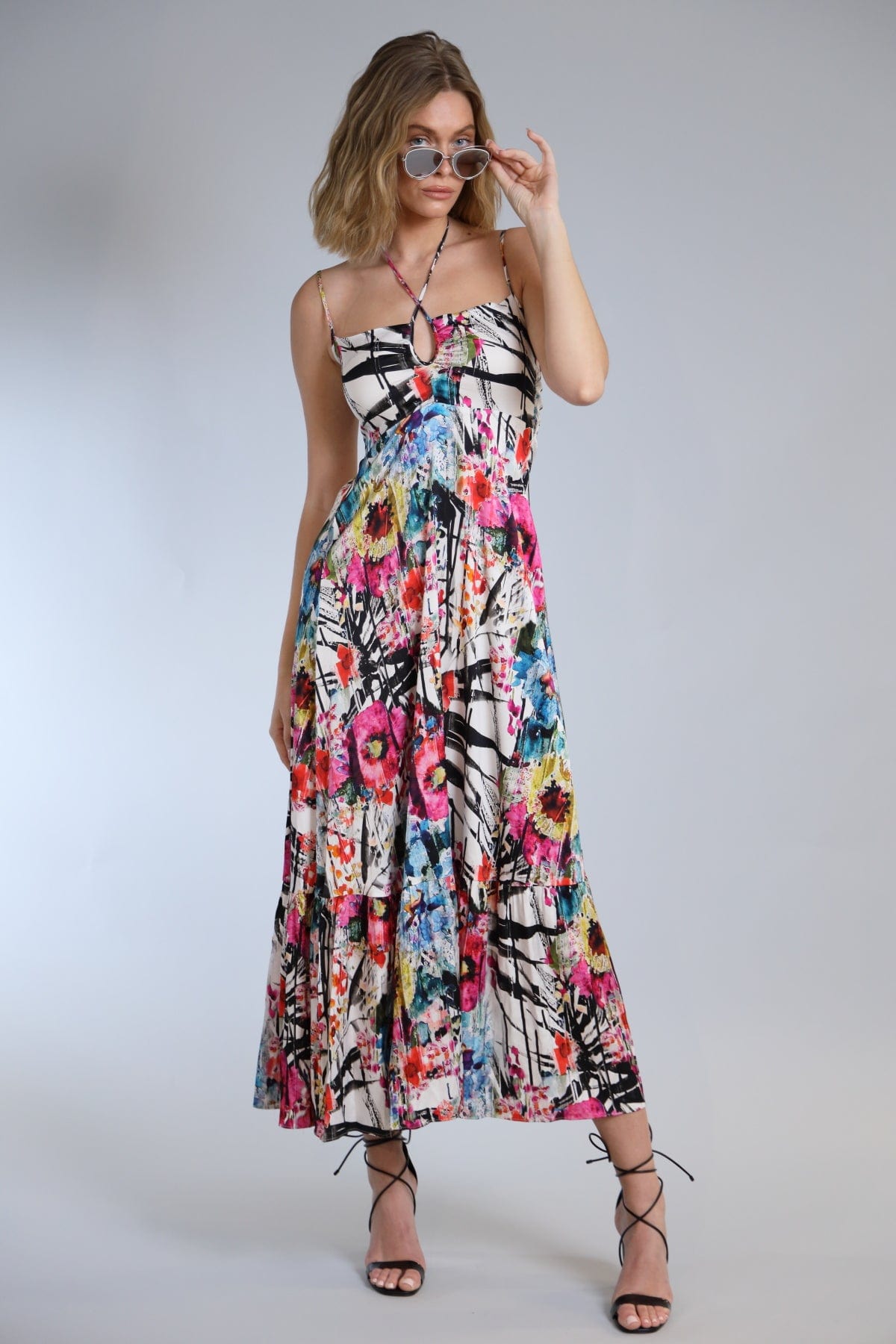 Japanese Garden Keyhole Maxi Dress
