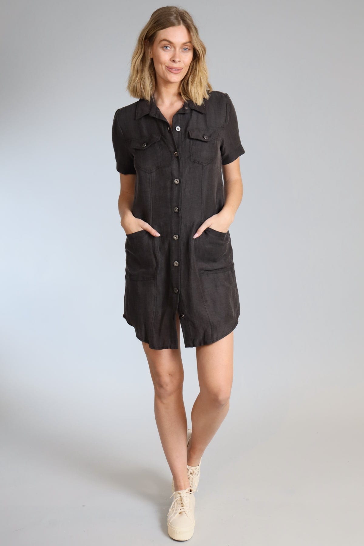 Cupro Linen Denim Style Dress