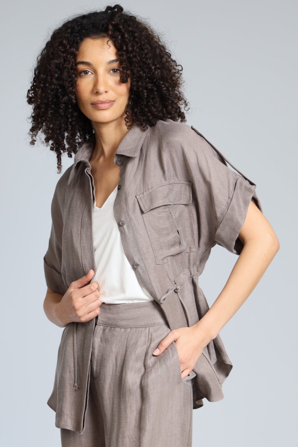 Cupro Linen Safari Shirt