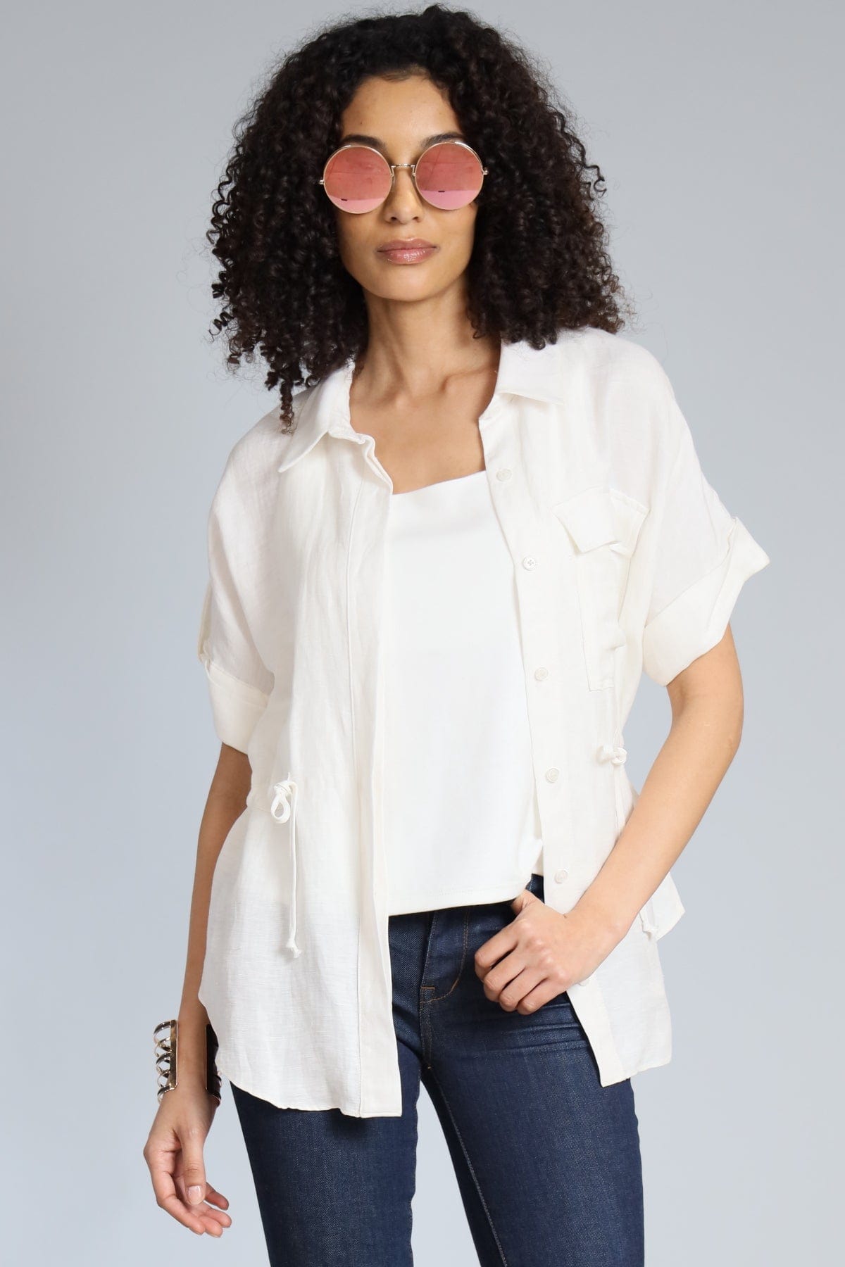 Cupro Linen Safari Shirt