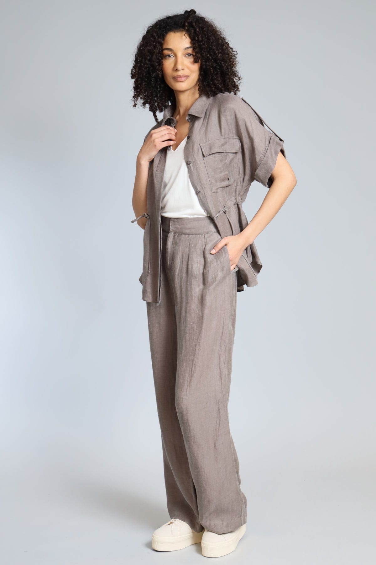 Cupro Linen Safari Shirt
