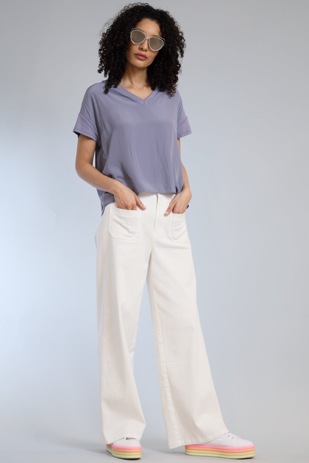 Short Sleeve V-Neck Hybrid Tee