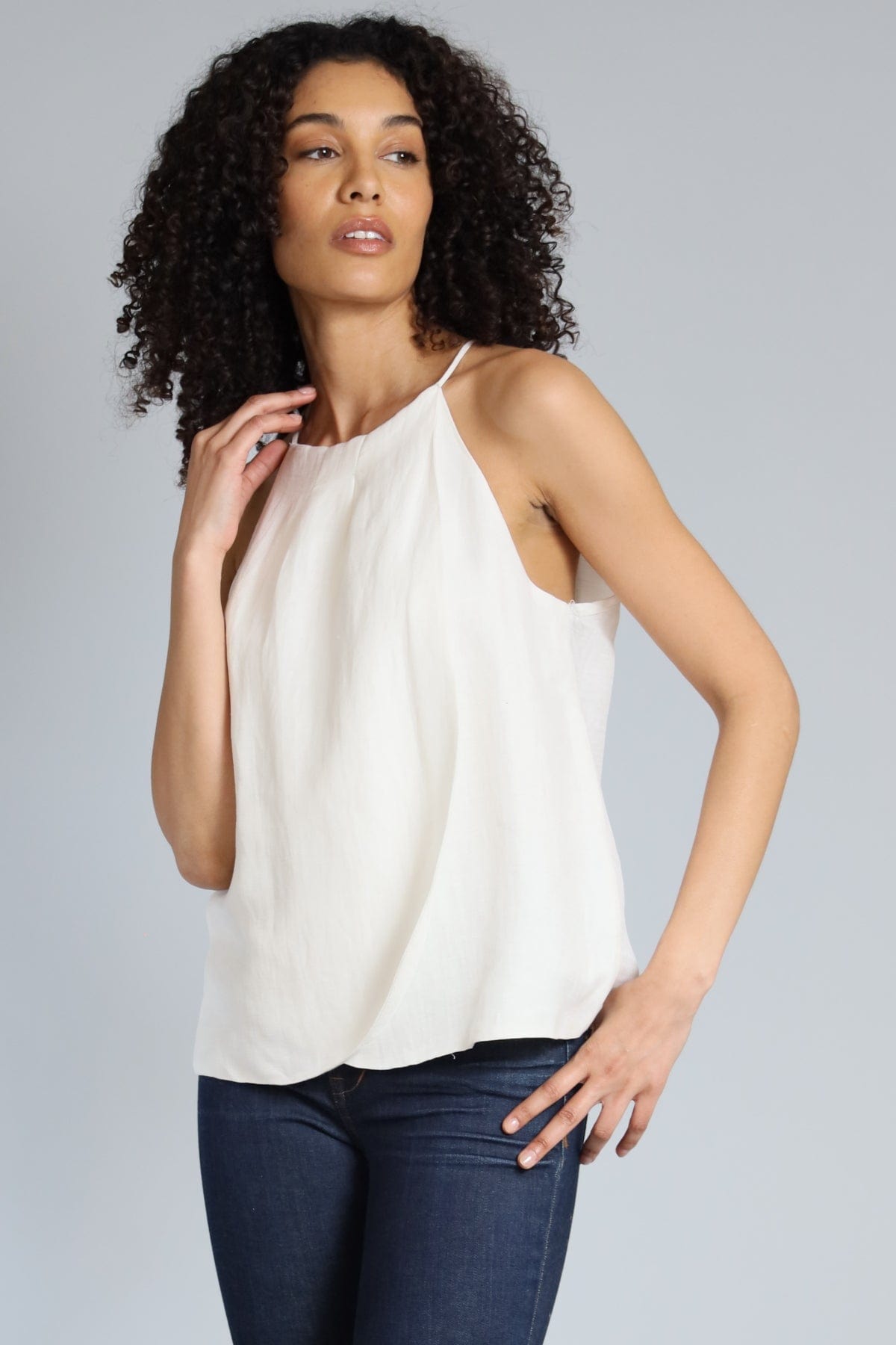 Cupro / Linen Halter Top