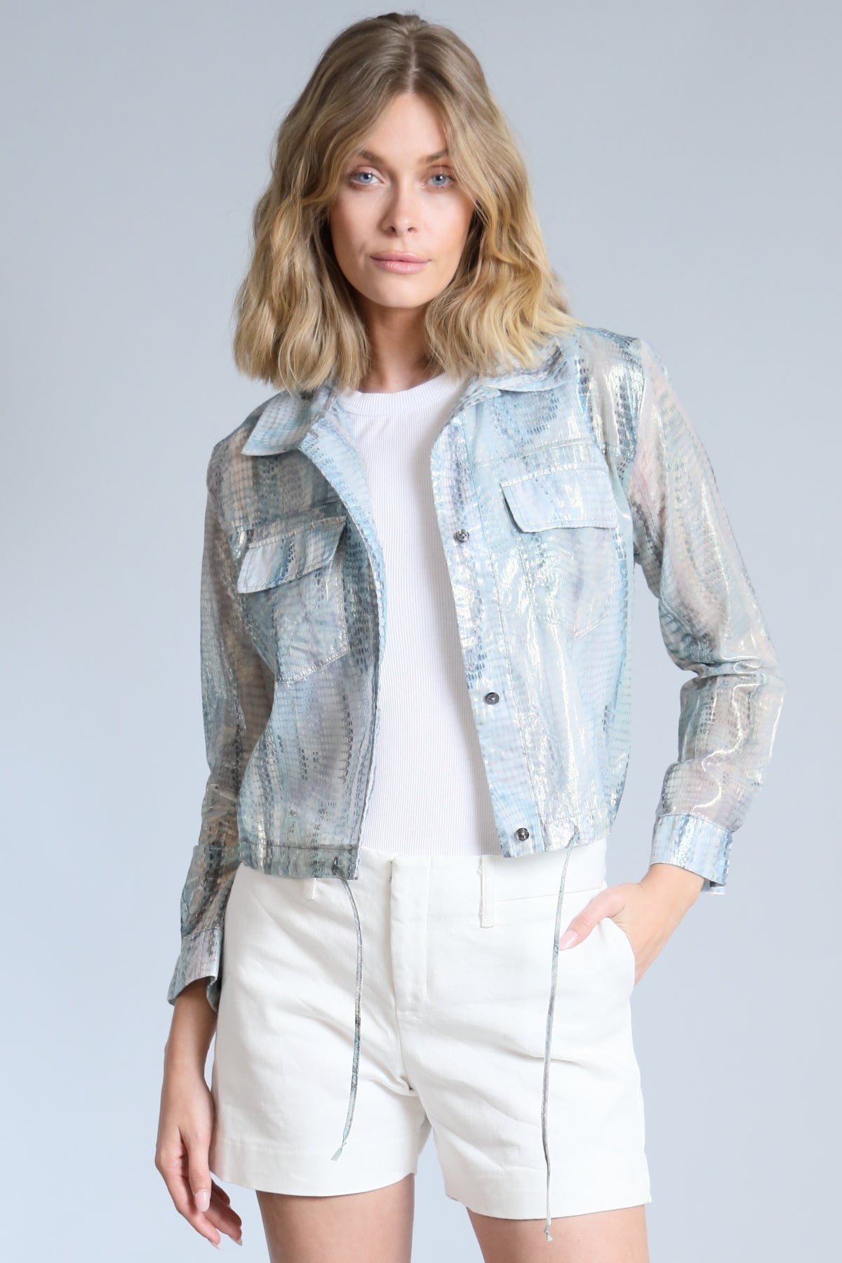 Foil Snake Cotton Silk Shacket