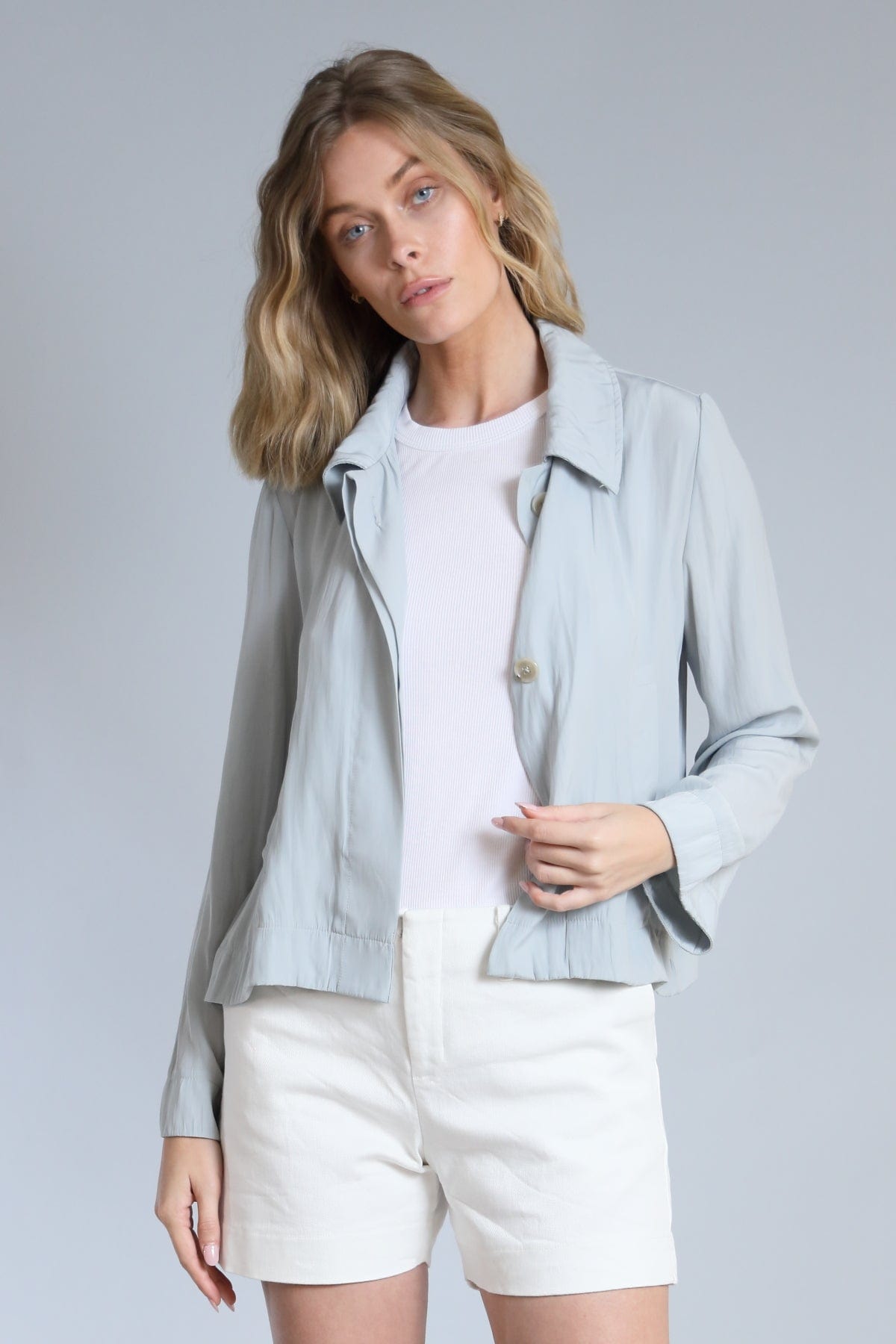 Hidden Placket Swing Jacket