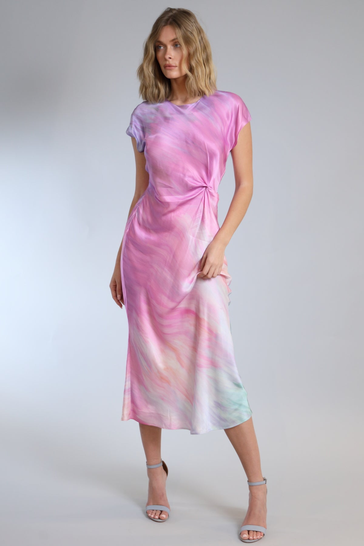Ombre Tie Dye Short Sleeve Dress