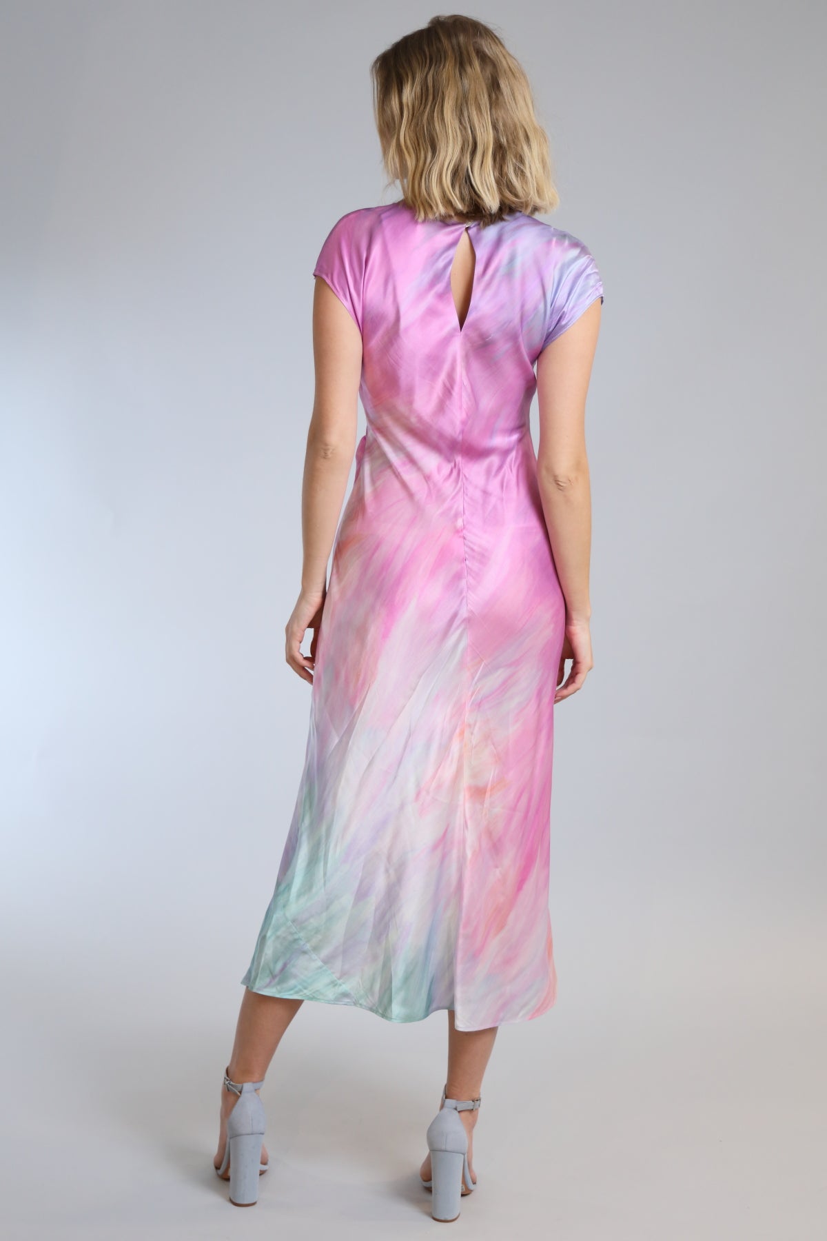 Ombre Tie Dye Short Sleeve Dress