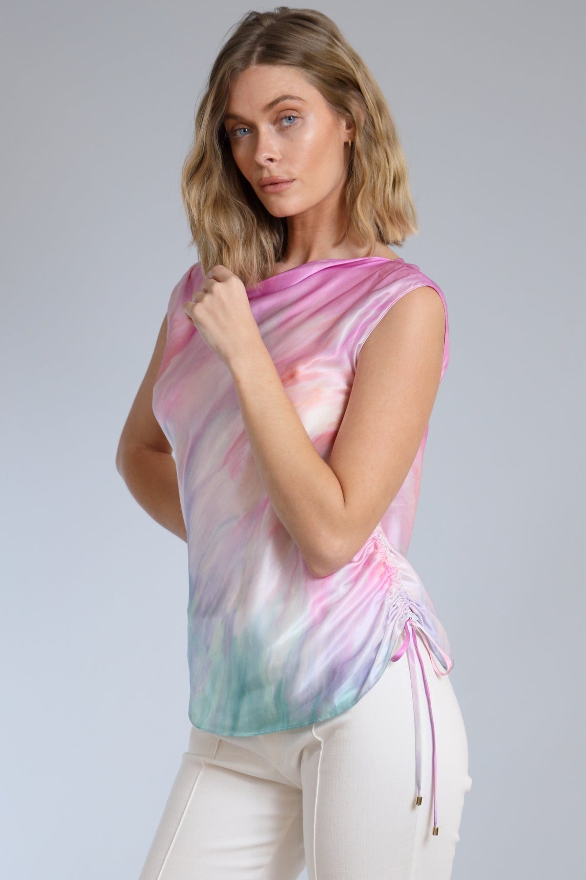 Ombre Tie Dye Asymmetrical Top