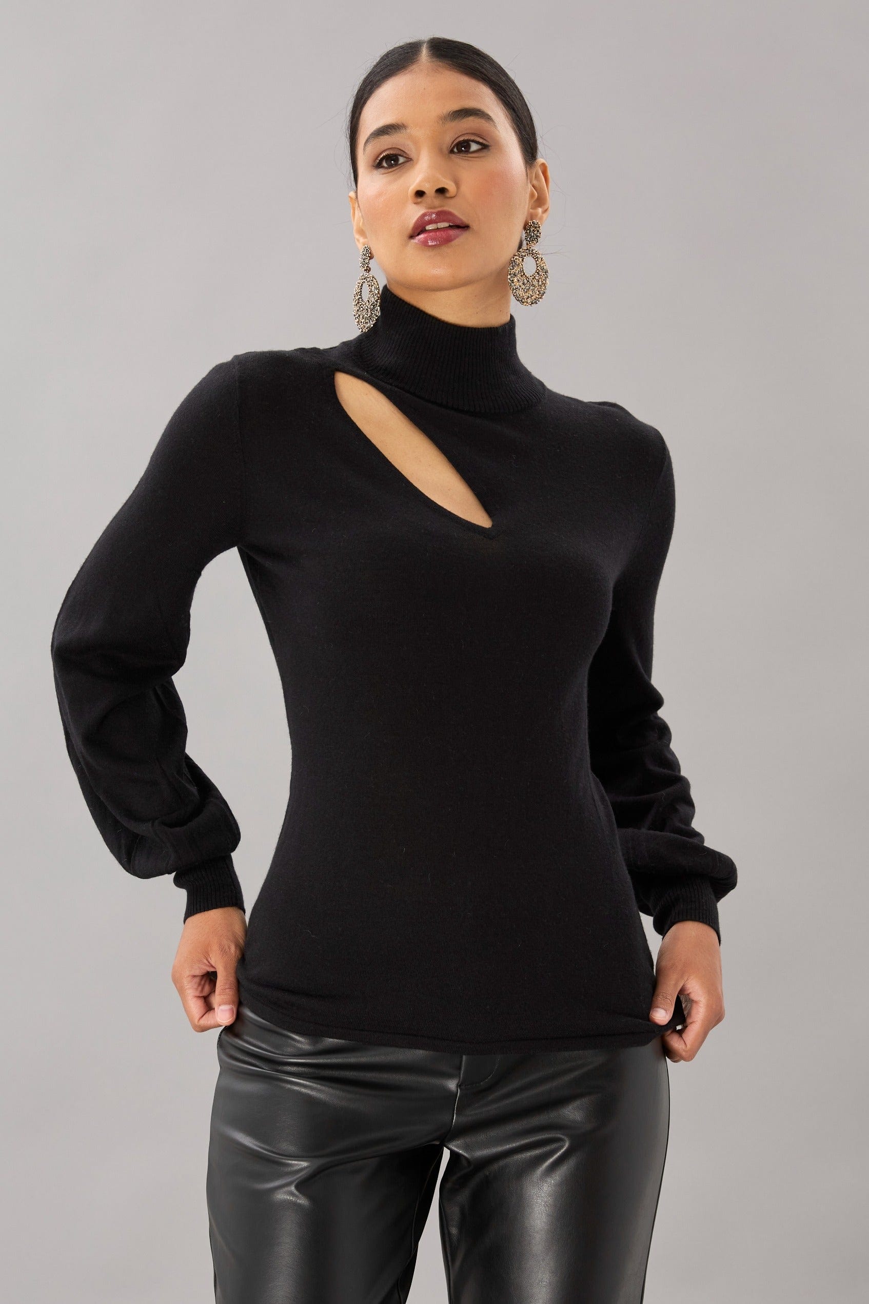 Asymmetrical Peep Sweater