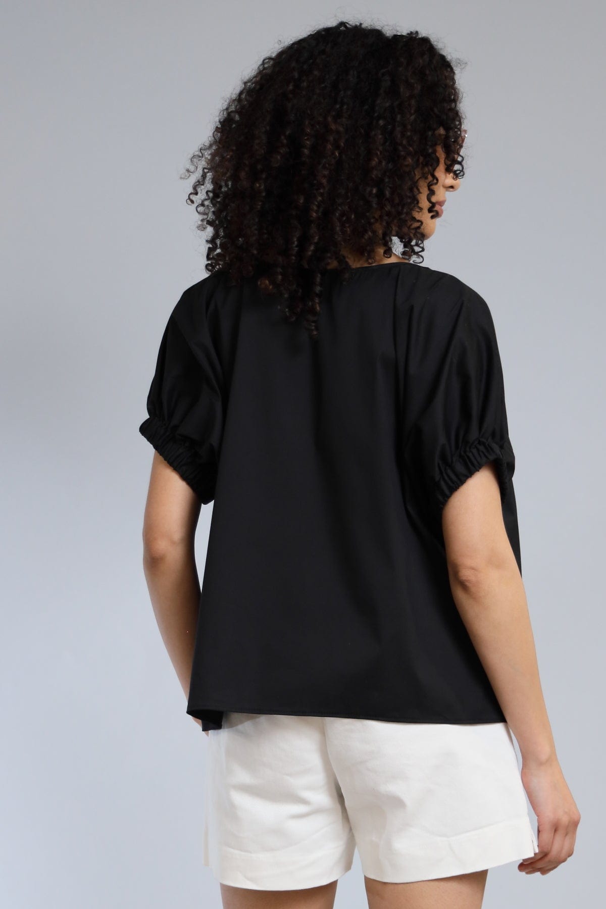 Stretch Poplin Boxy T-Shirt