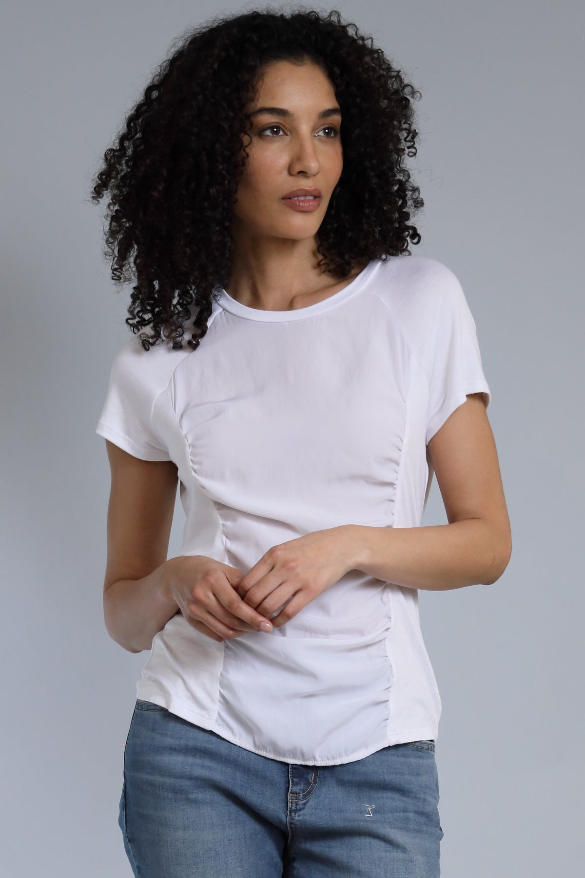 Rouched Front Baseball Tee