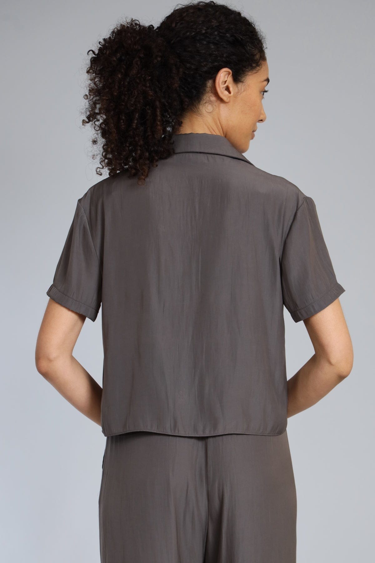 D Satin Camp Shirt