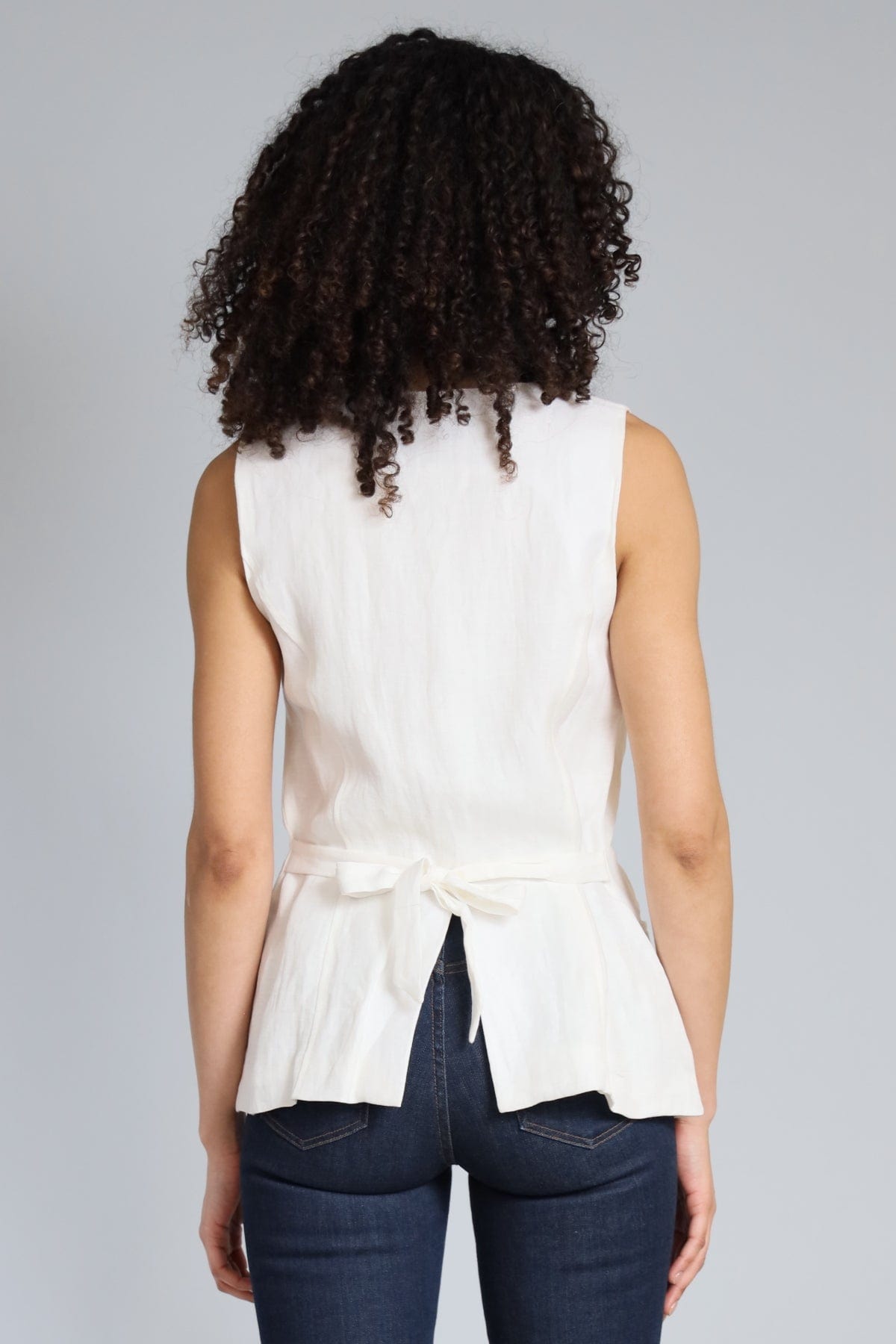 Belted Linen Vest