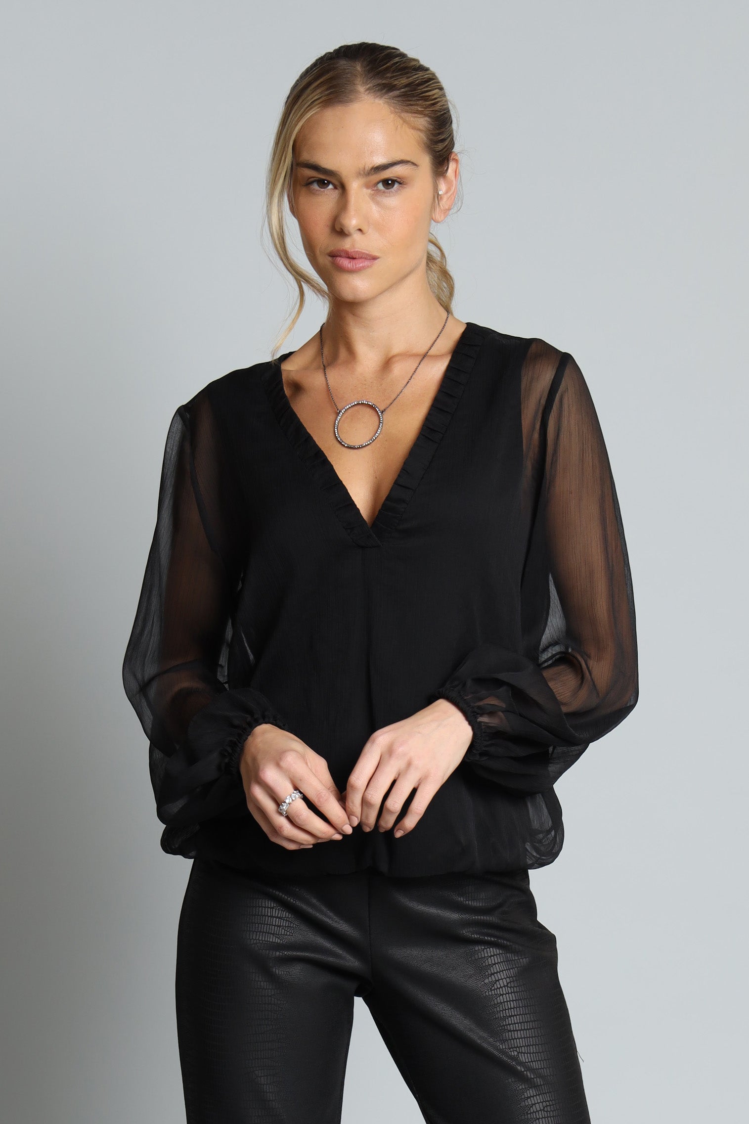 Crinkle Chiffon Top