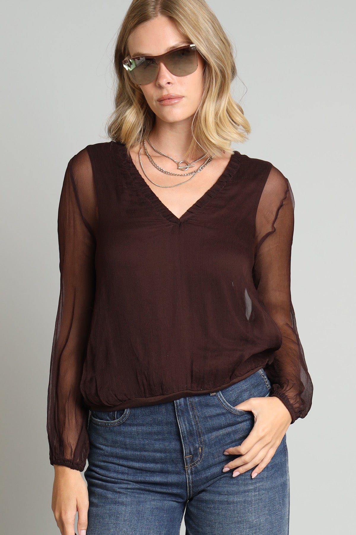 Crinkle Chiffon Top