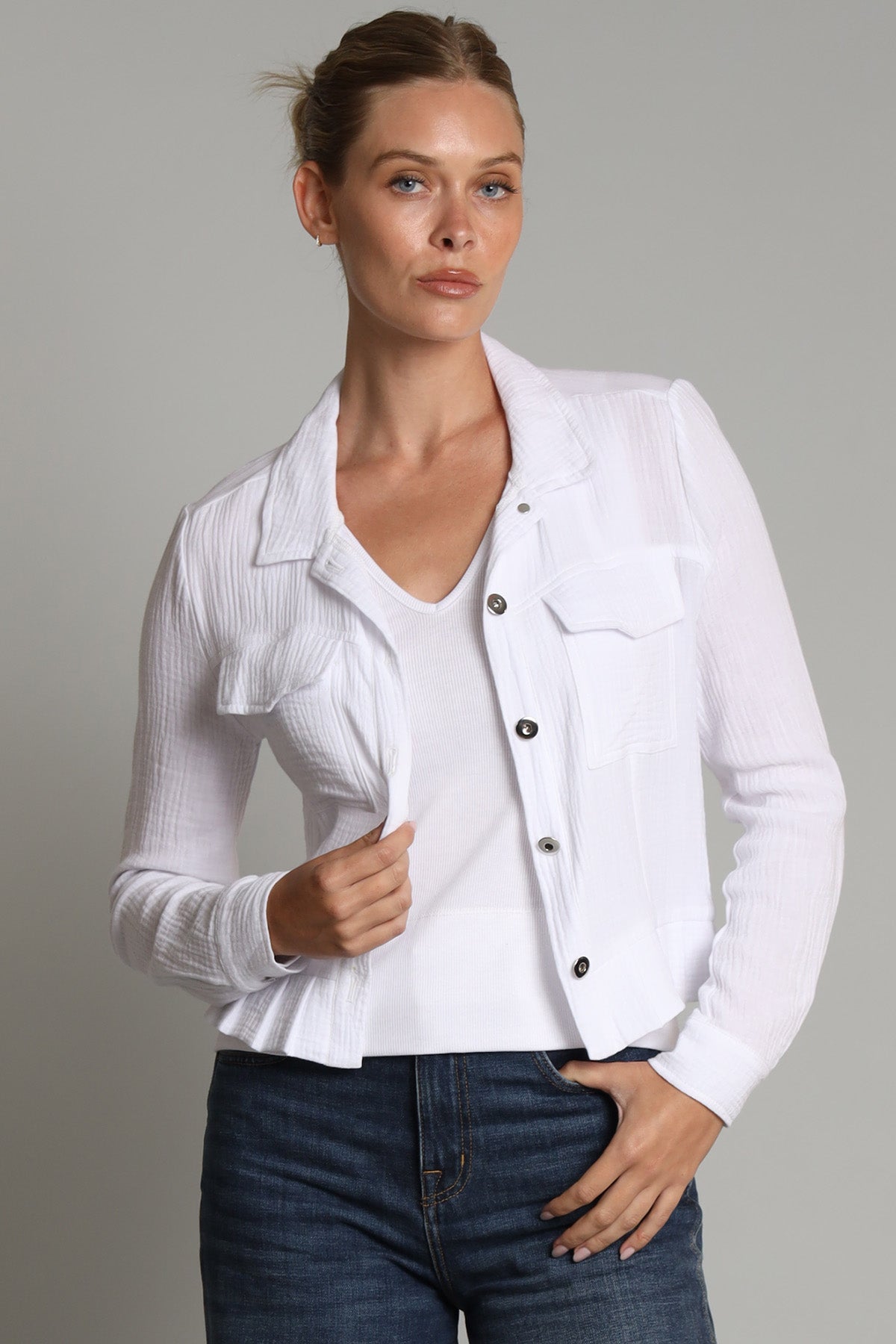 Cotton Gauze Jean Jacket