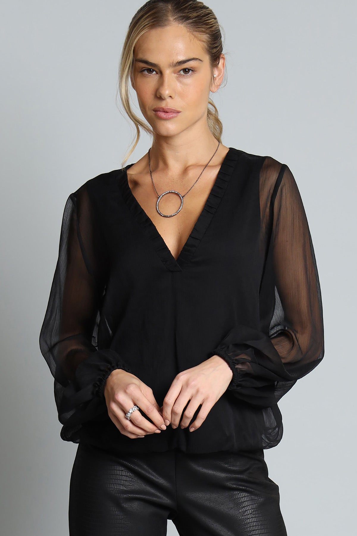Crinkle Chiffon Top
