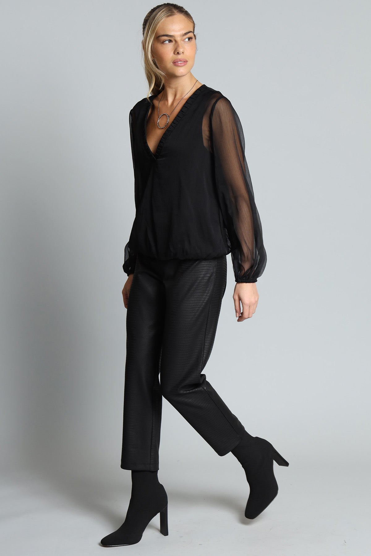 Crinkle Chiffon Top