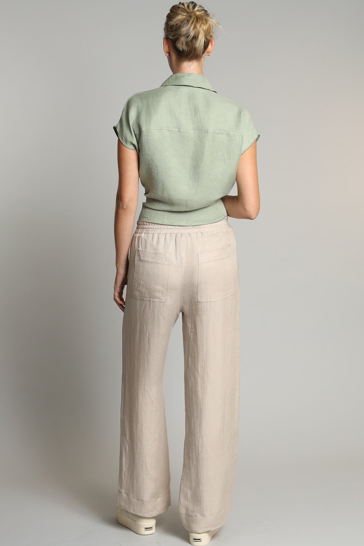 Cupro Linen Draw String Tuxedo Pant