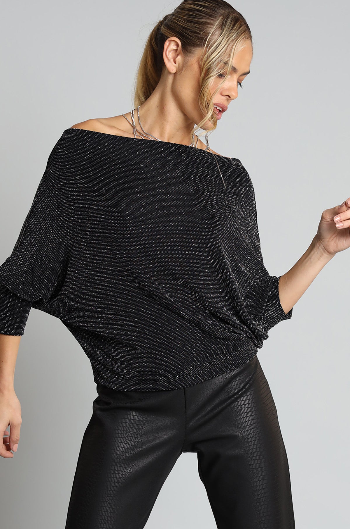Lurex Jersey  Drape Top
