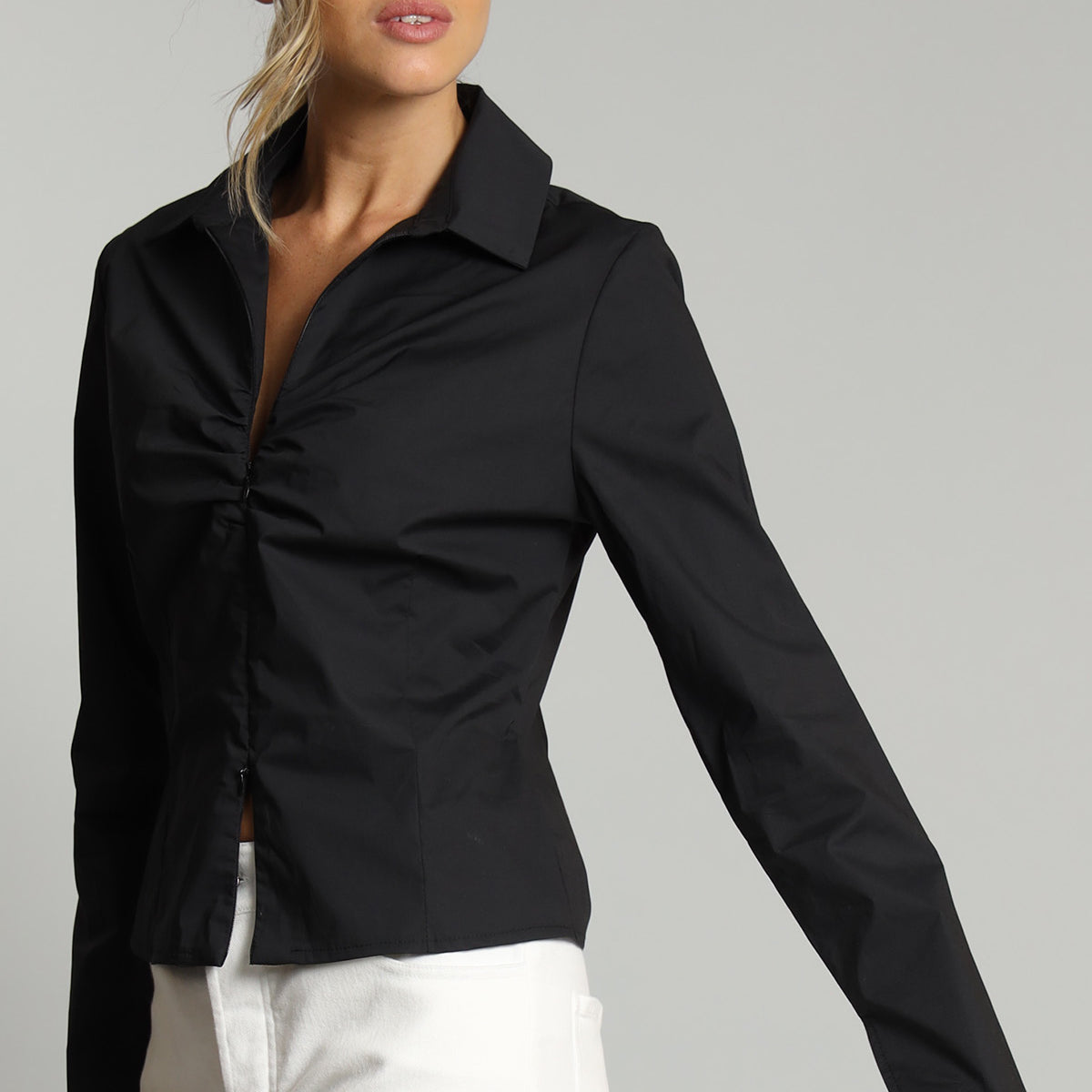 zip fit dress shirt Orbit Relaxed Fit Zip Shirt Jet Black