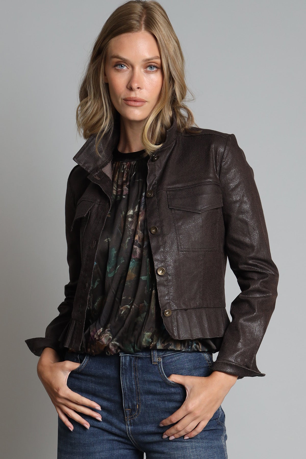 Winter Rose Bubble Hem Halter Top