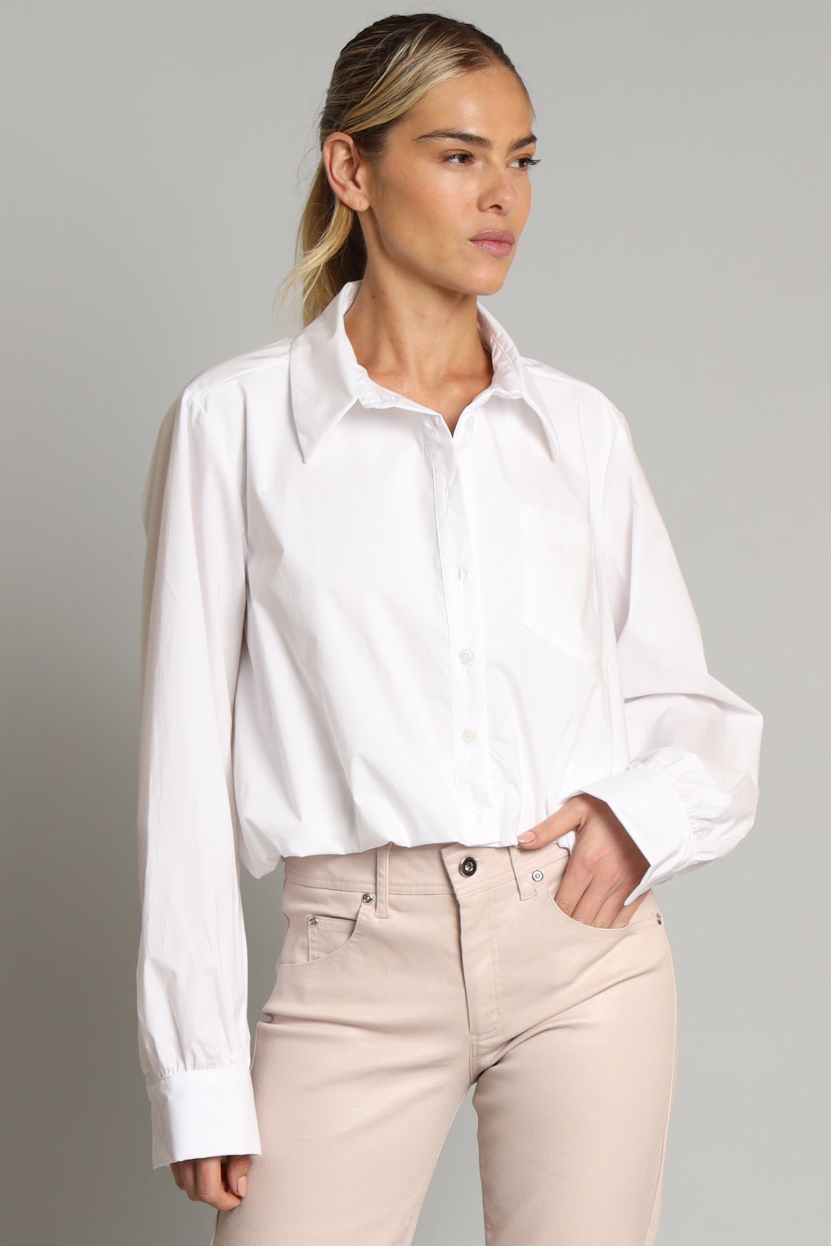 Bubble Button Front Shirt