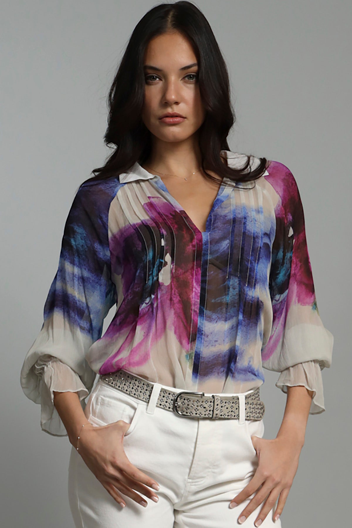 Lotus Flower Peasant Blouse