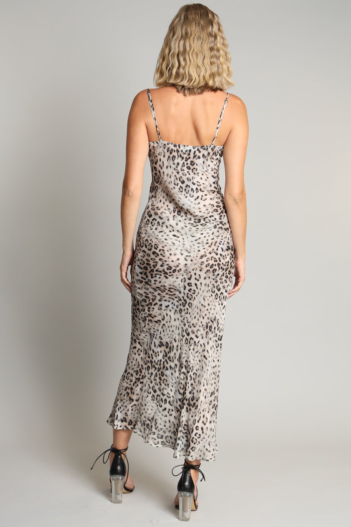 Animal Printed Bias Cut Dress